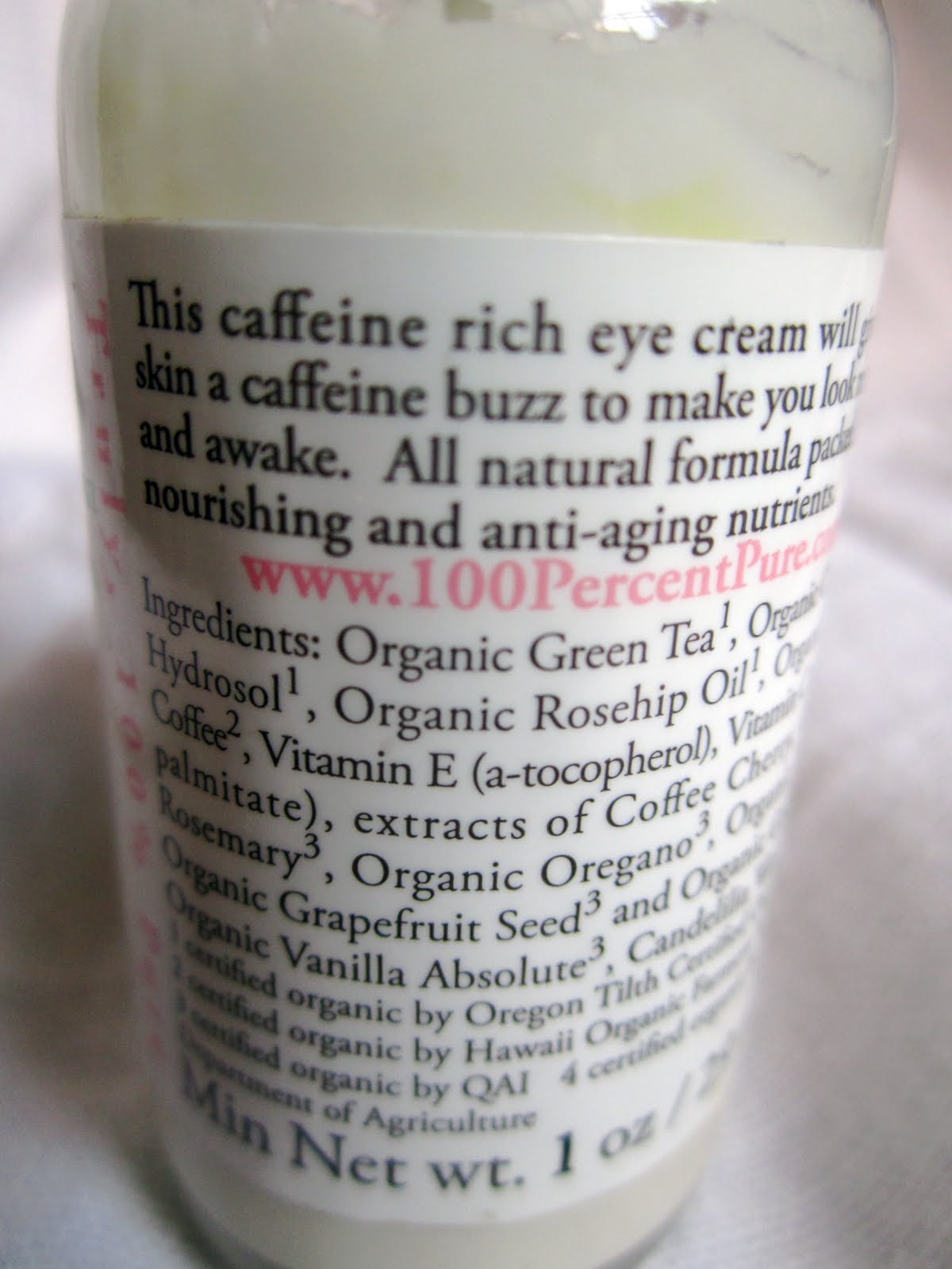 100 pure eye cream review
